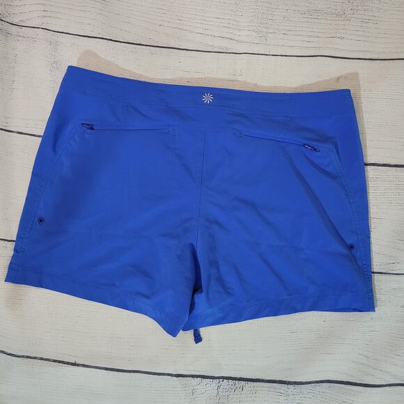 Athleta Size 12 Costa Shorts in Caspian Blue Drawstring Lightweight Summer Beach - Picture 2 of 11
